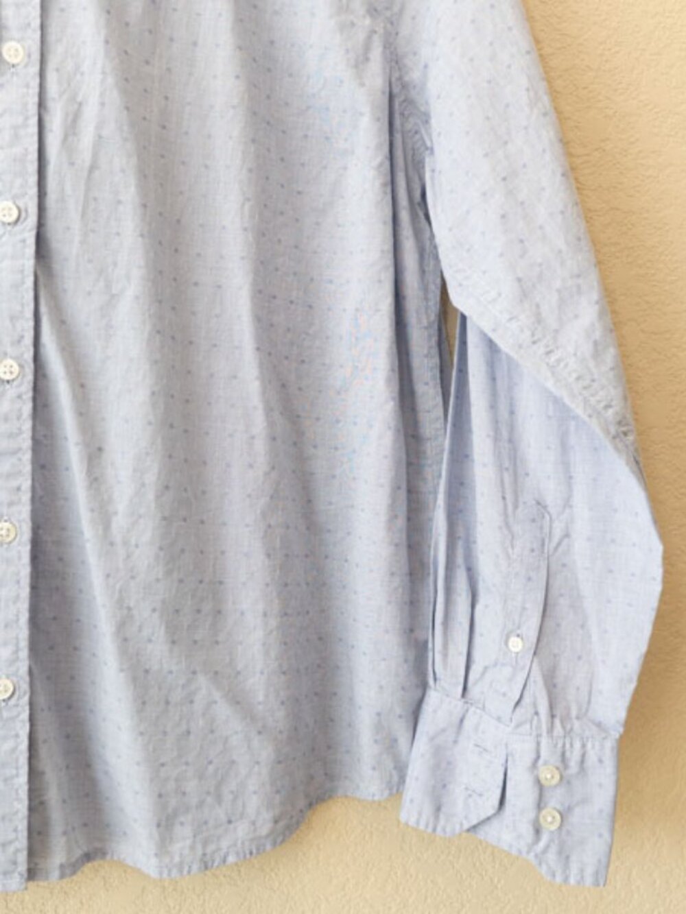 Lands End Button Up Shirt Size 18 Blue Cotton Long Sleeve Classic Workwear - Picture 6 of 12